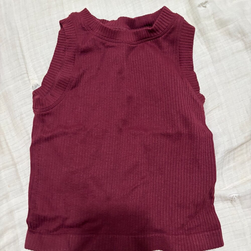 Burgundy Crop Top- XS